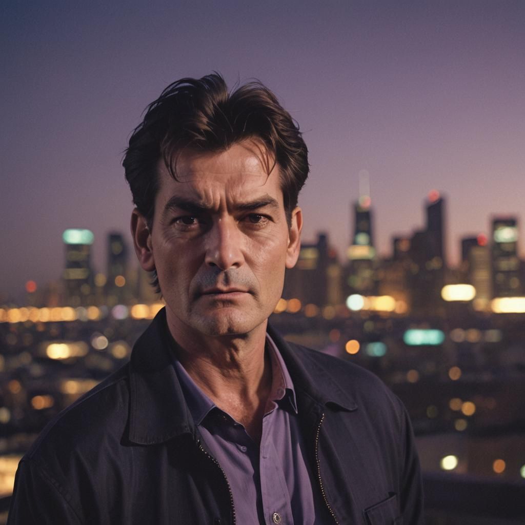 Cinematic Portrait of a Man in Cityscape