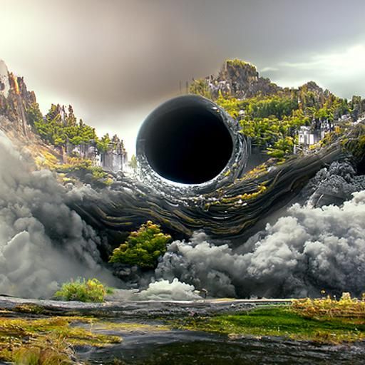Detailed Matte Painting of a Black Hole