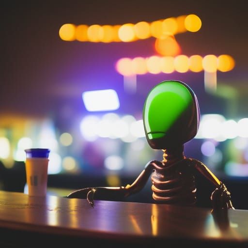 Alien at a Desert Bar: Night Photography