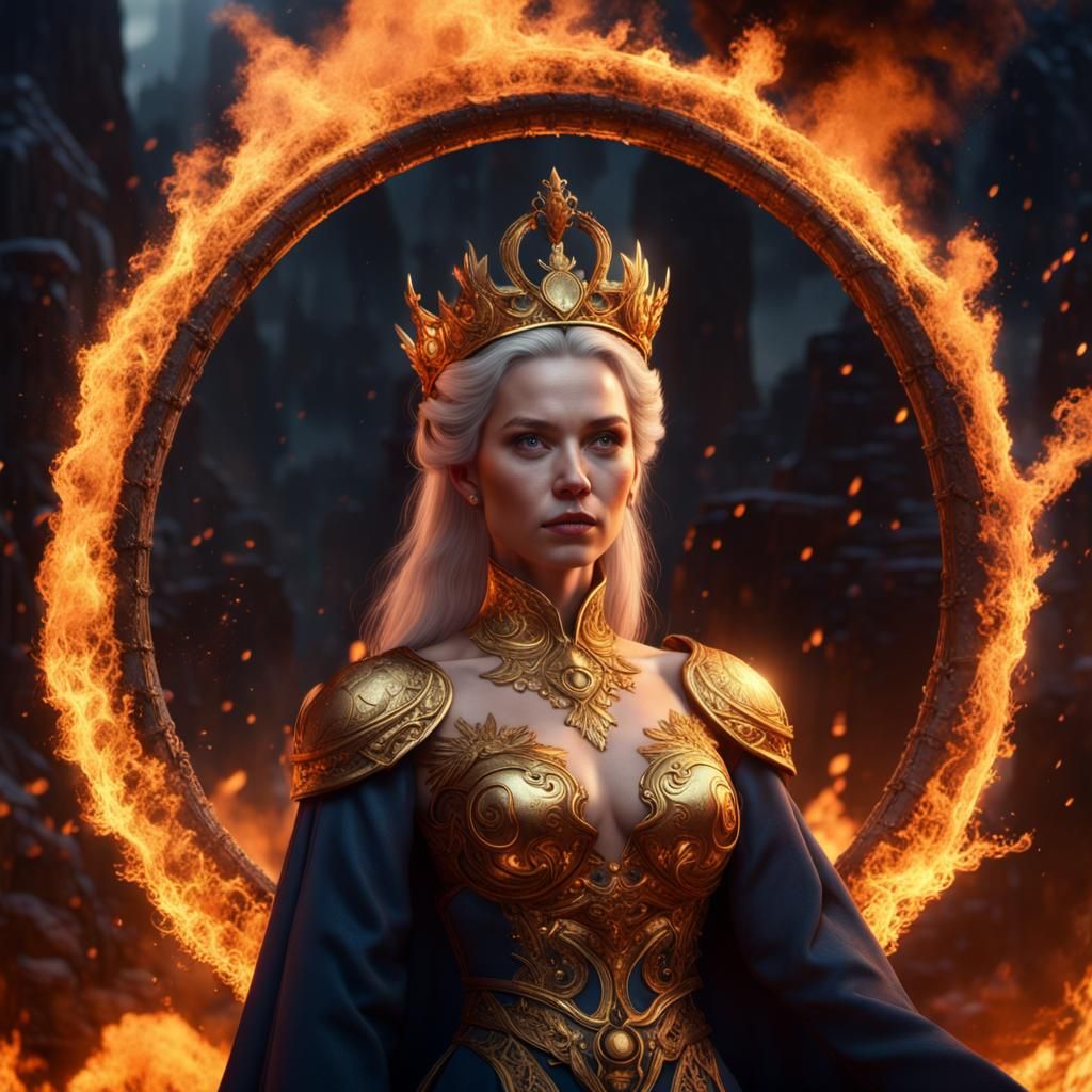 Finnish Queen in Golden Fire Circle
