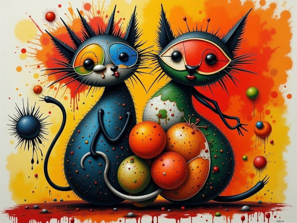 Cubist Cat Portrait in Picasso Style