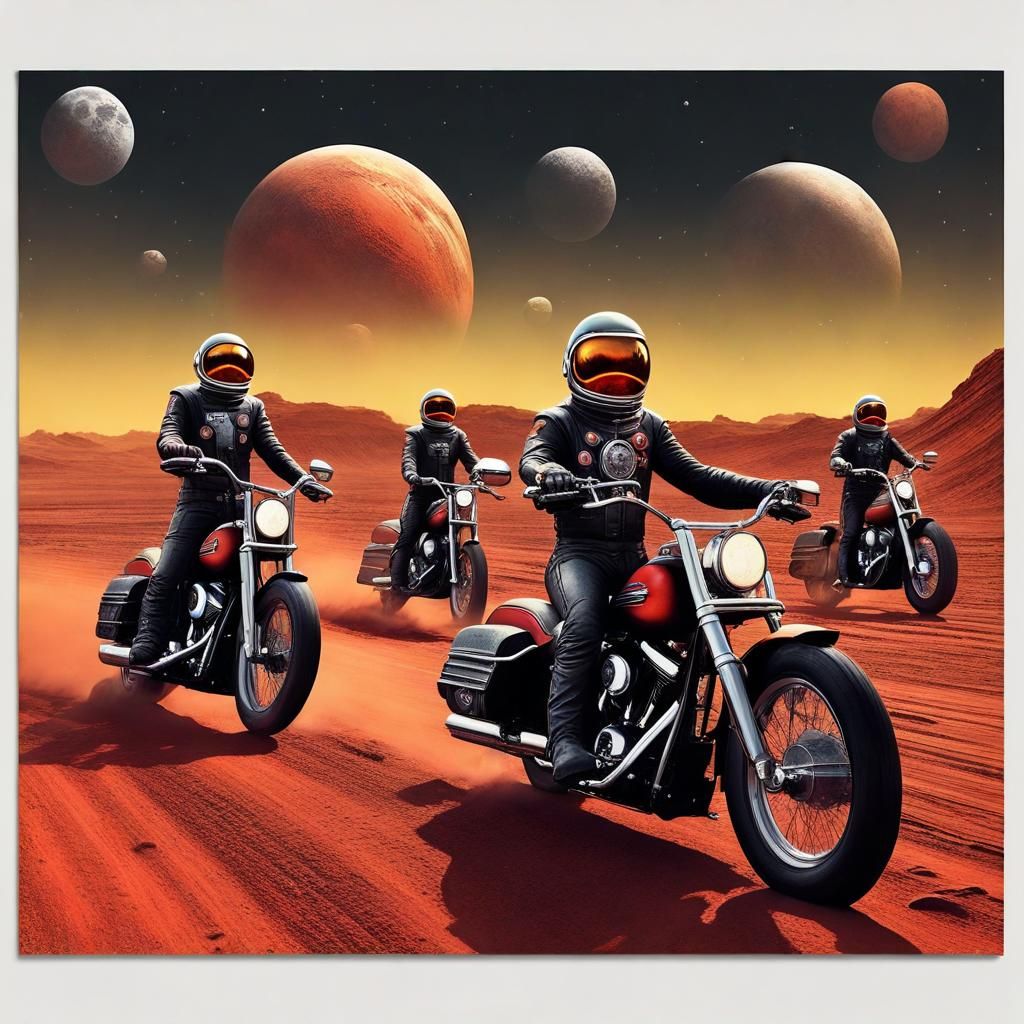 Astronauts on Martian Road Trip: Matte Painting