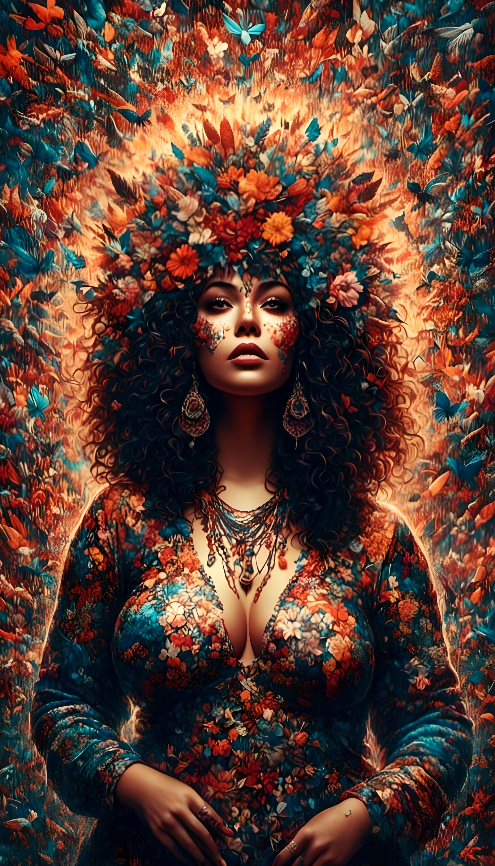 Plus Size Woman in Mosaic Hyperrealism