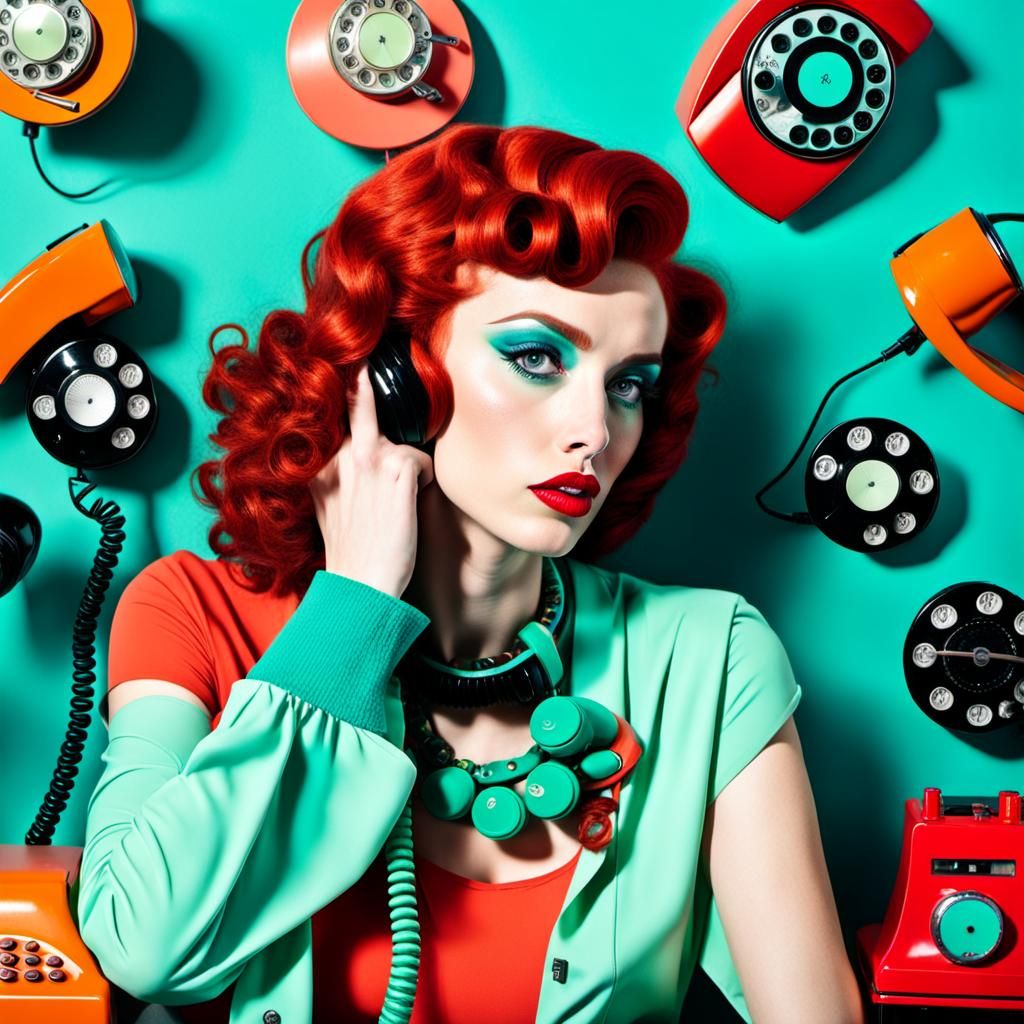 Pop Art Portrait in Vibrant Colors and Bold Graphics