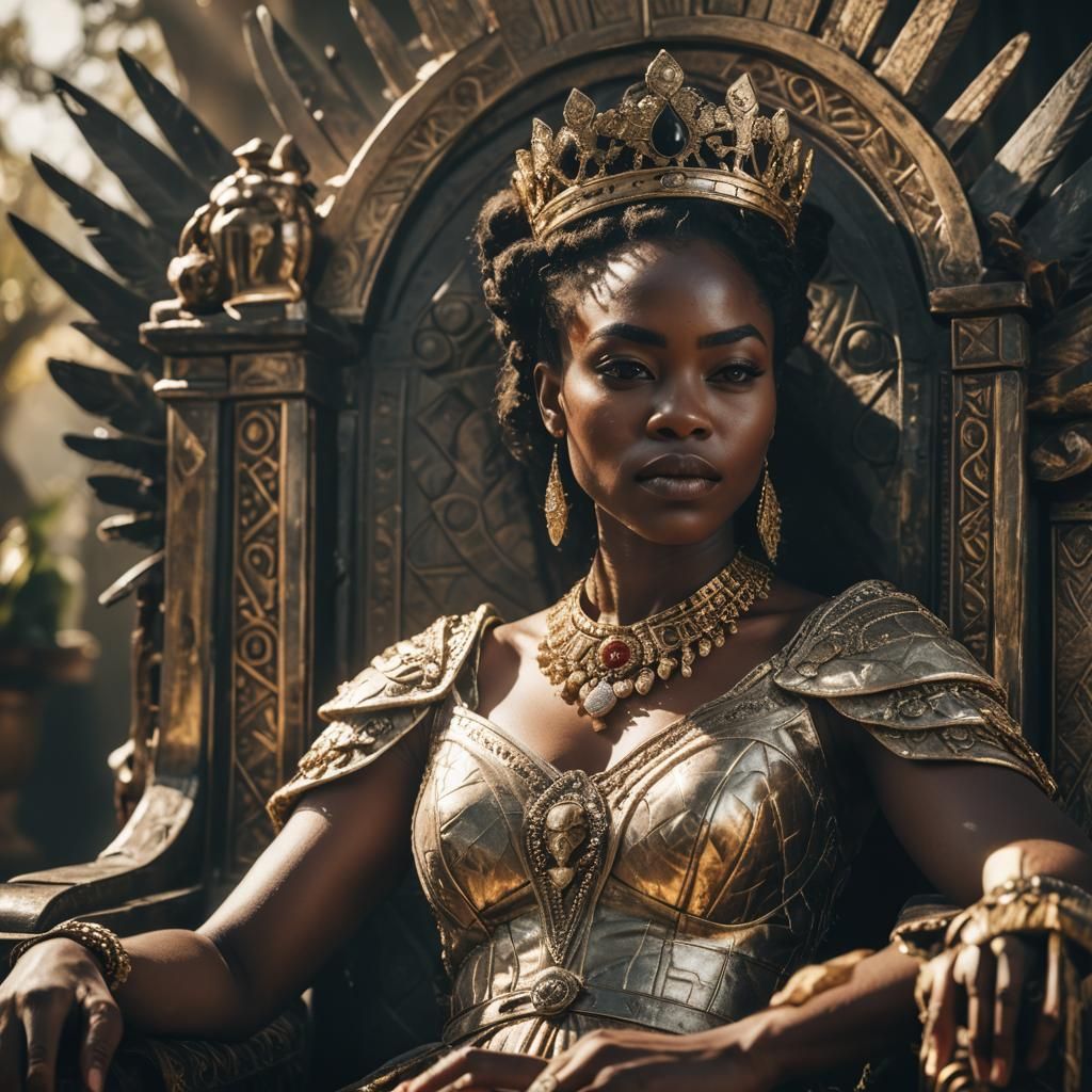African Queen Portrait in Cinematic Style