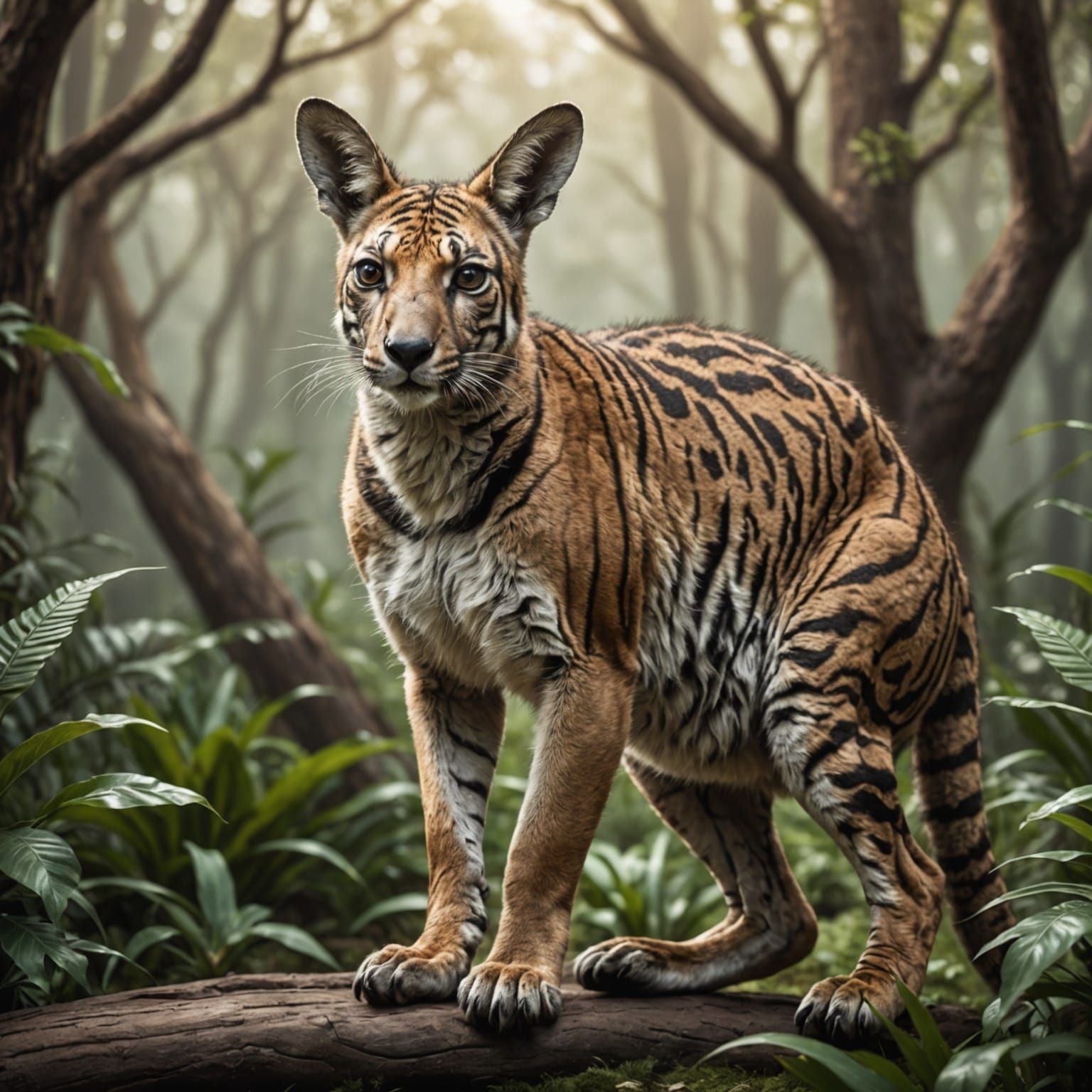 Fantasy Tiger-Kangaroo Hybrid Creature