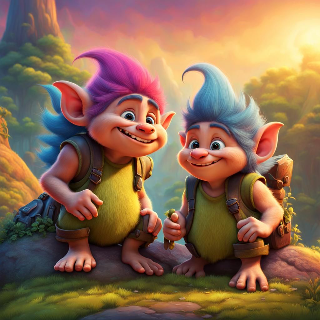 Cute Troll Adventure Book Cover in 3D