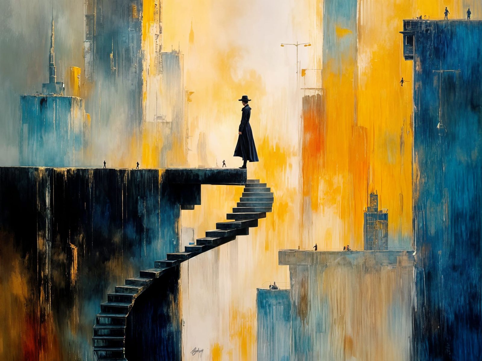 Surreal Urban Dreamscape at Twilight in Surrealist Style