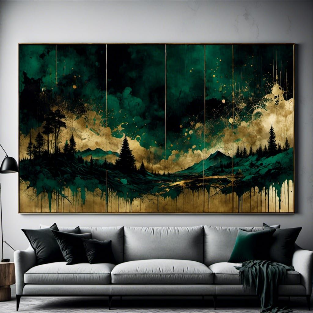 Dramatic Landscape Art in Splashes and Lines