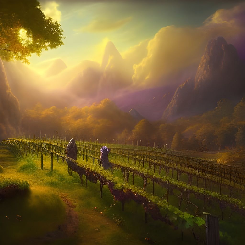 Vikings Discover Magic Vineyard: Hyperdetailed Concept Art