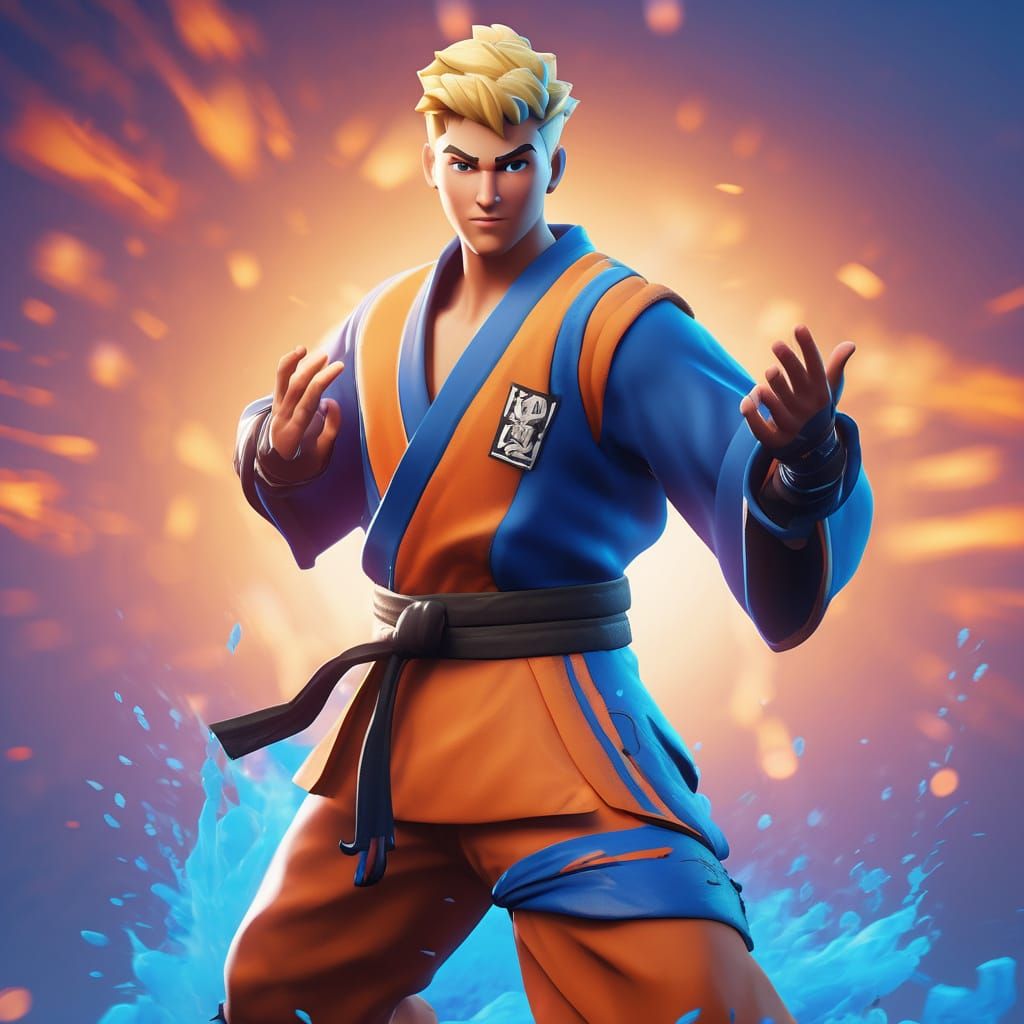 Young Karate Master in Fortnite Style