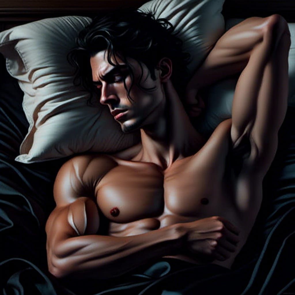 Hyperrealistic Hades Portrait in Peaceful Sleep