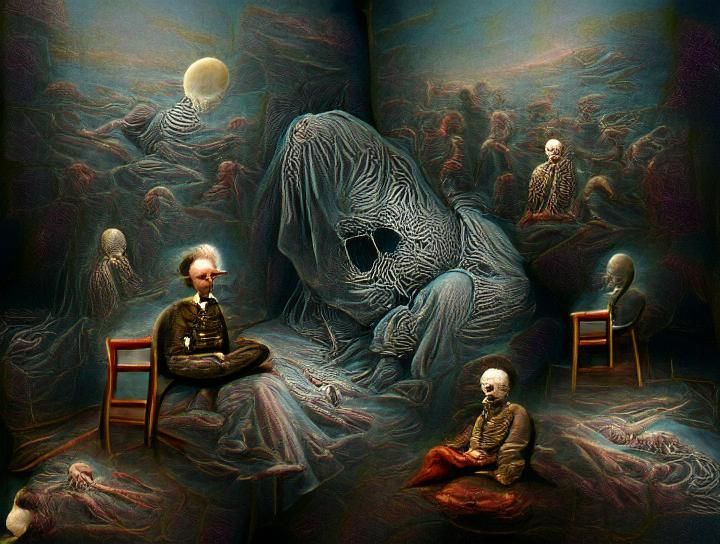 Psychiatrist in The Void: Cosmic Horror Illustration