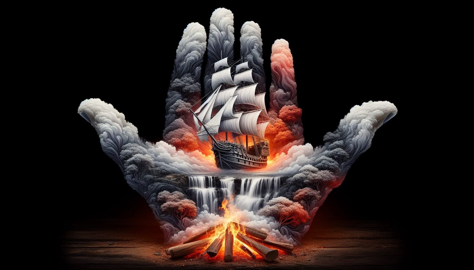 Emerging from the Embers: A Dreamlike Smoke Landscape