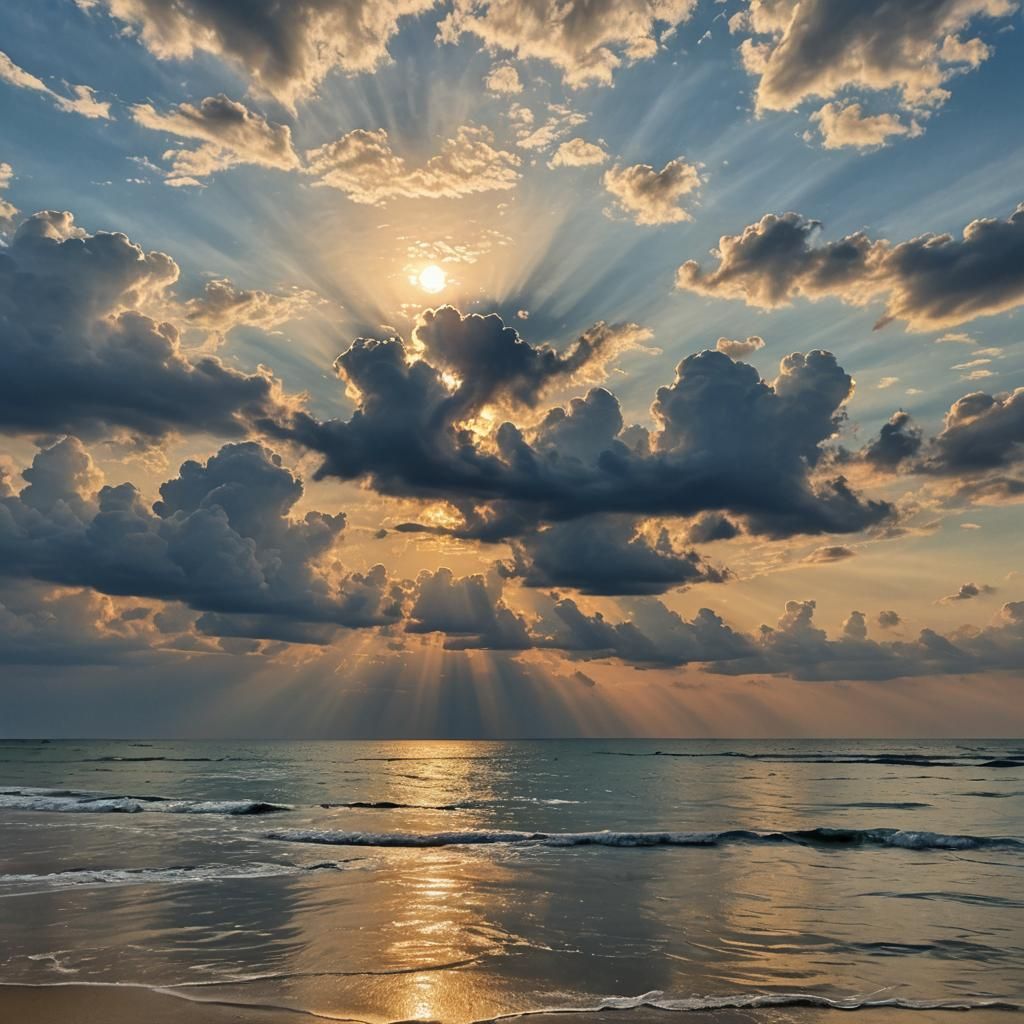 Sky and Water Unite: Dark Fantasy Seascape