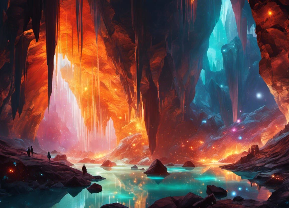 Gemstone Caverns with Glowing Crystals