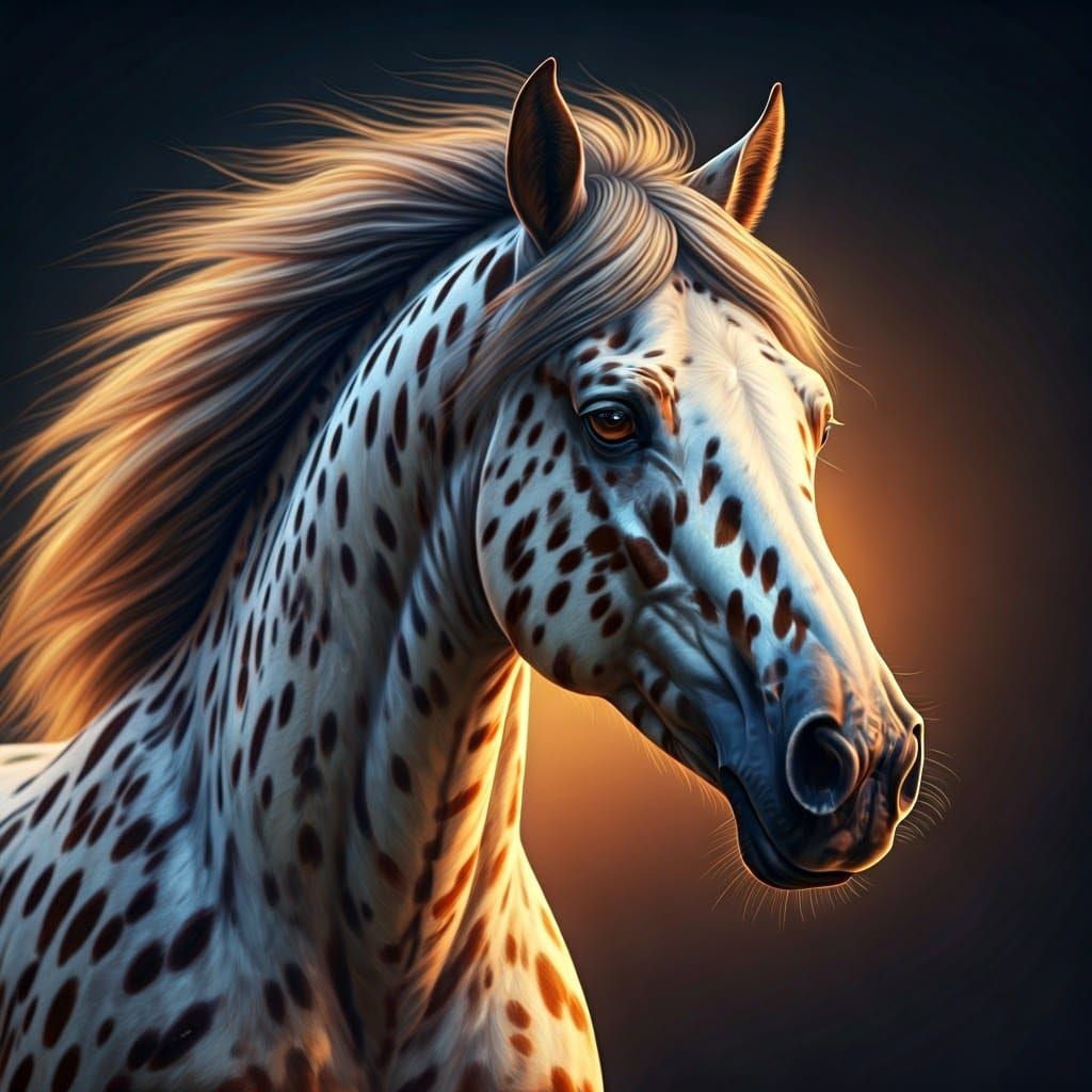 Majestic Appaloosa Zorse in Hyperrealistic Detail