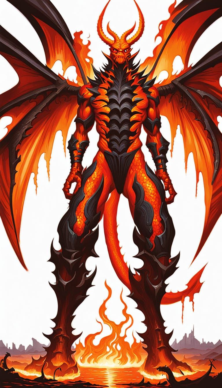 Regal Red Dragon in Fiery Splendor