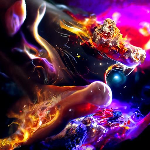 Hyperrealistic Cosmic Explosion in Astral Galaxy