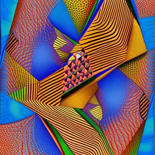 Harlequin on Rope: Abstract Gouache Watercolor Art