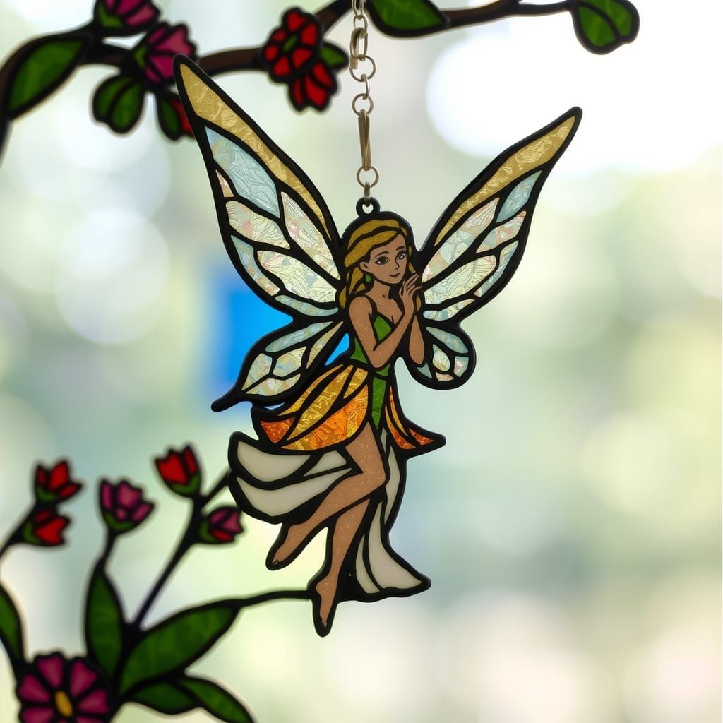 Enchanting Fairy Stained Glass Art
