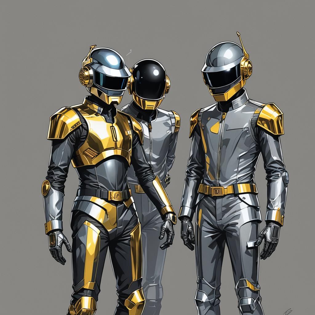 Daft Punk in Anime Key Visual Style