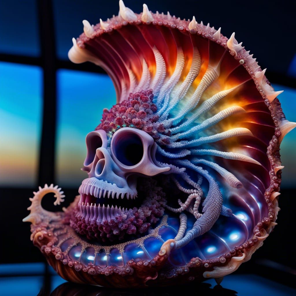 Cosmic Poseidon God in Dark Fantasy Style