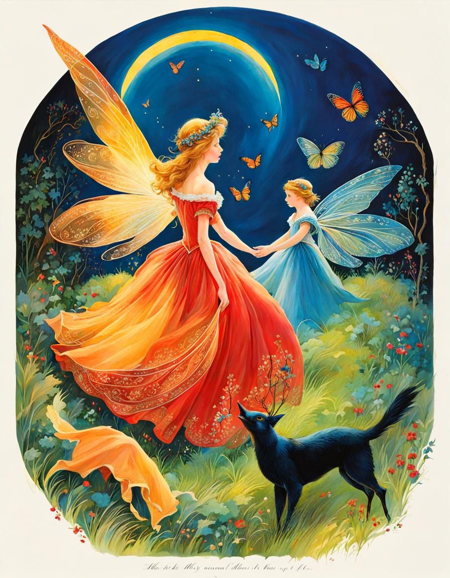 Vibrant French Fairy Tale Illustration
