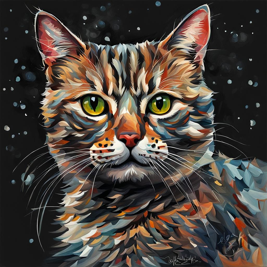 Cat Portrait in the Style of Fine Art