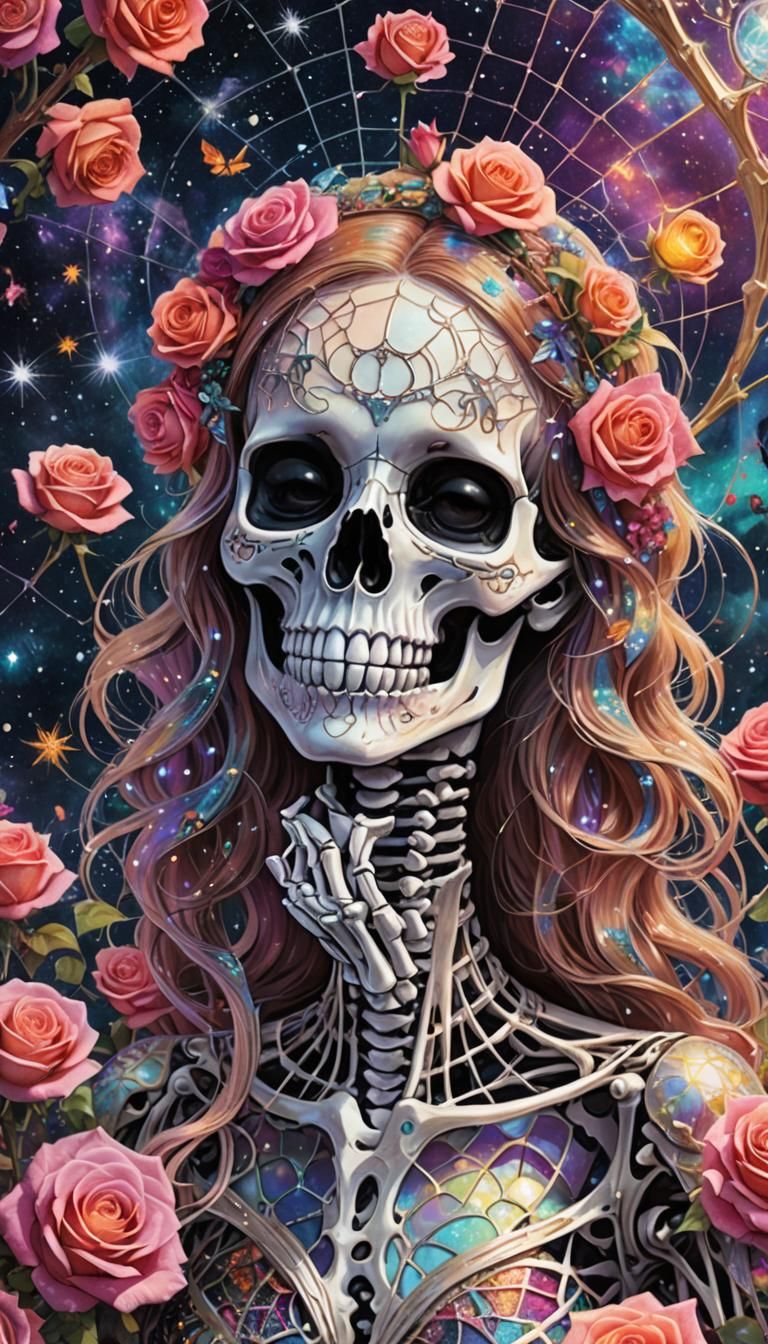 Cosmic Skeleton in Rose Garden: Holographic Mixed Media