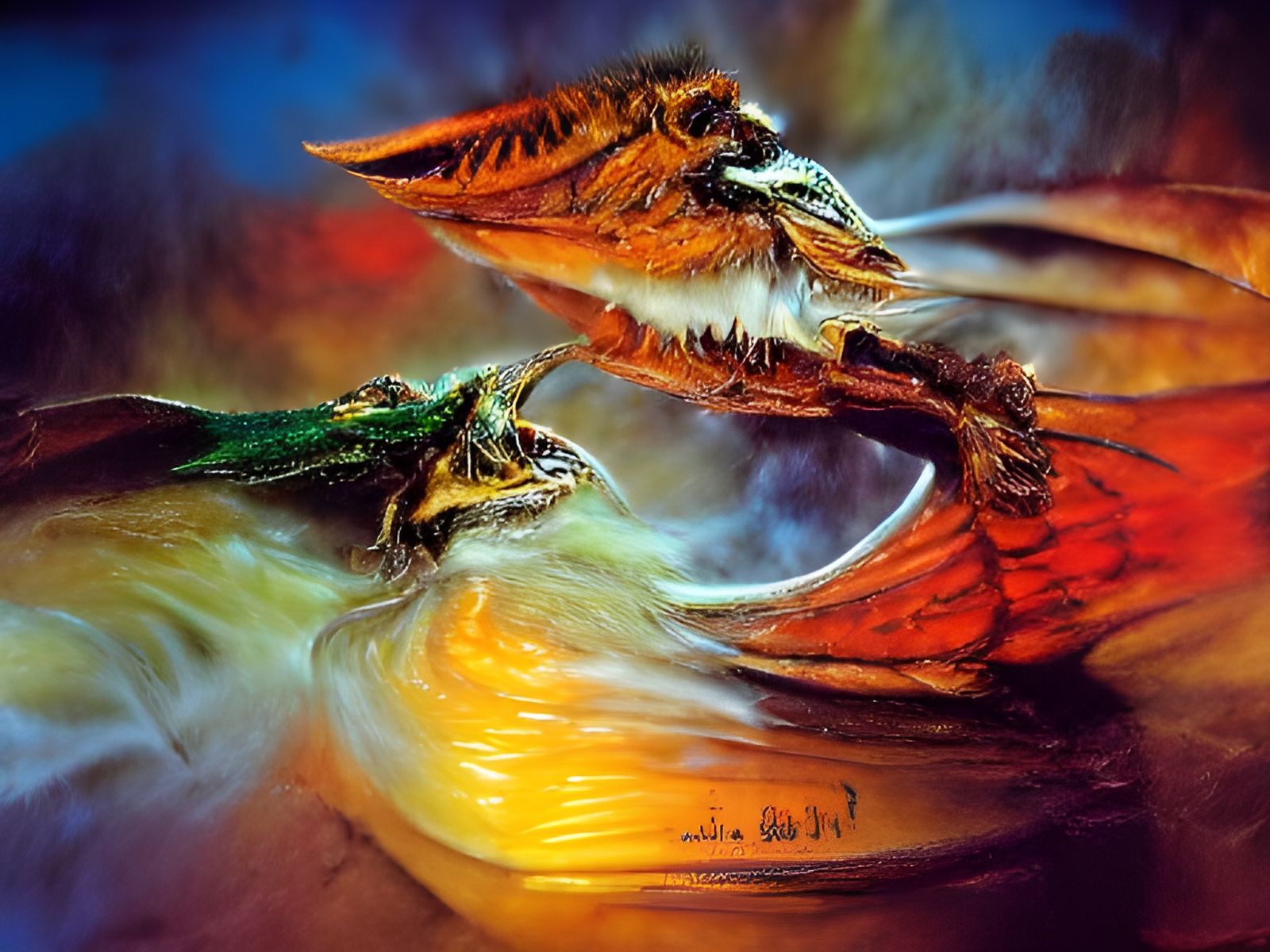 Fantastic Dragons in Sci-Fi Style