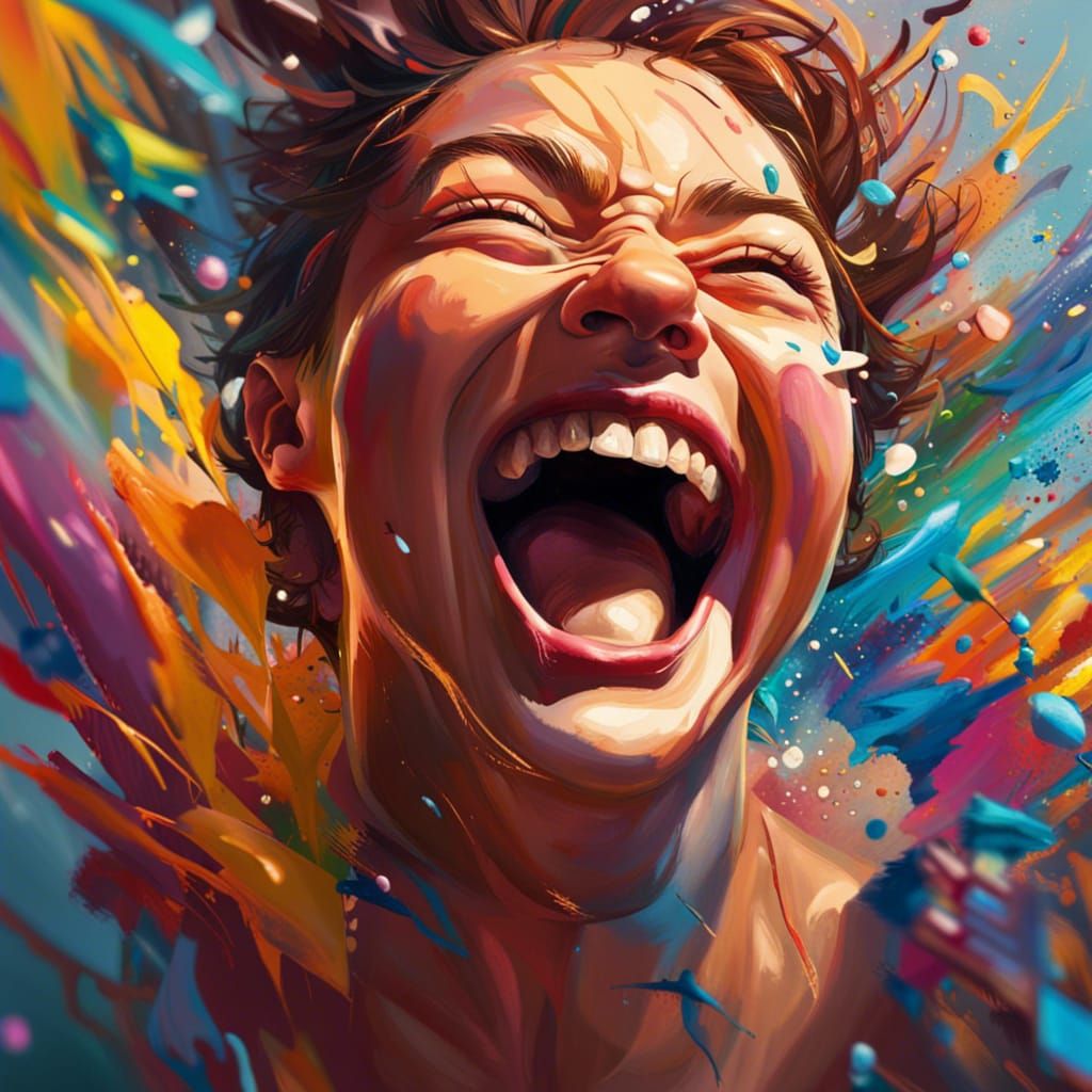 Hyperrealistic Feeling of Joy in Splash Art Style