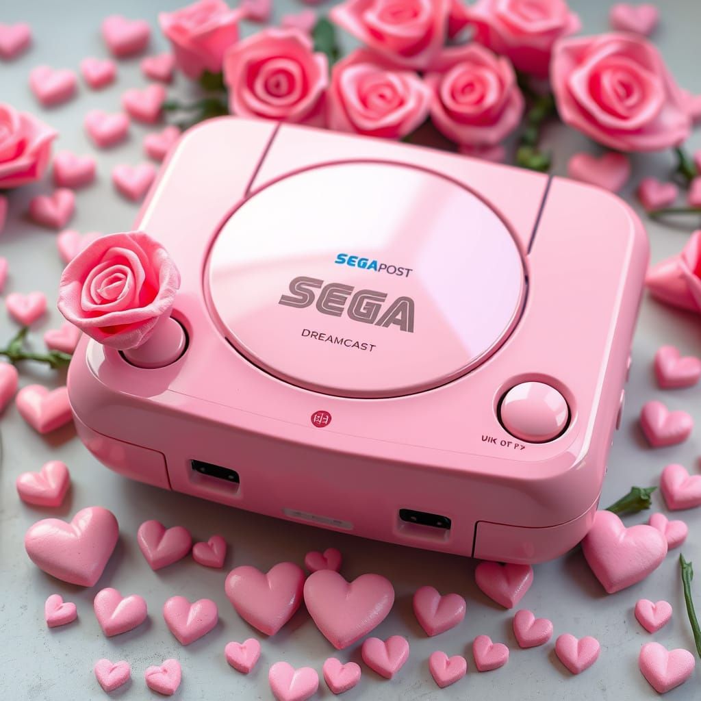Pink Rose Dreamcast with Y2K Collage