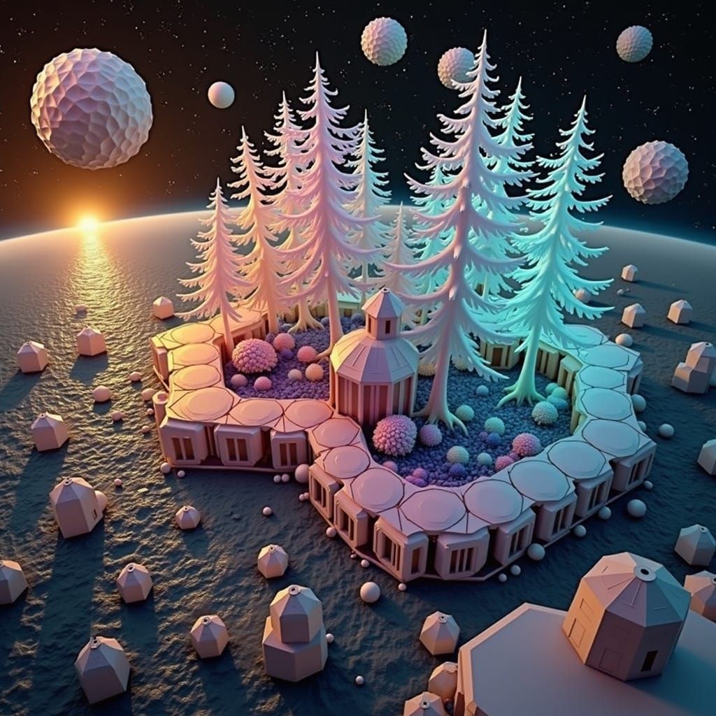 Dizzying Optical Illusion: Abstract Geometric Op Art Forest