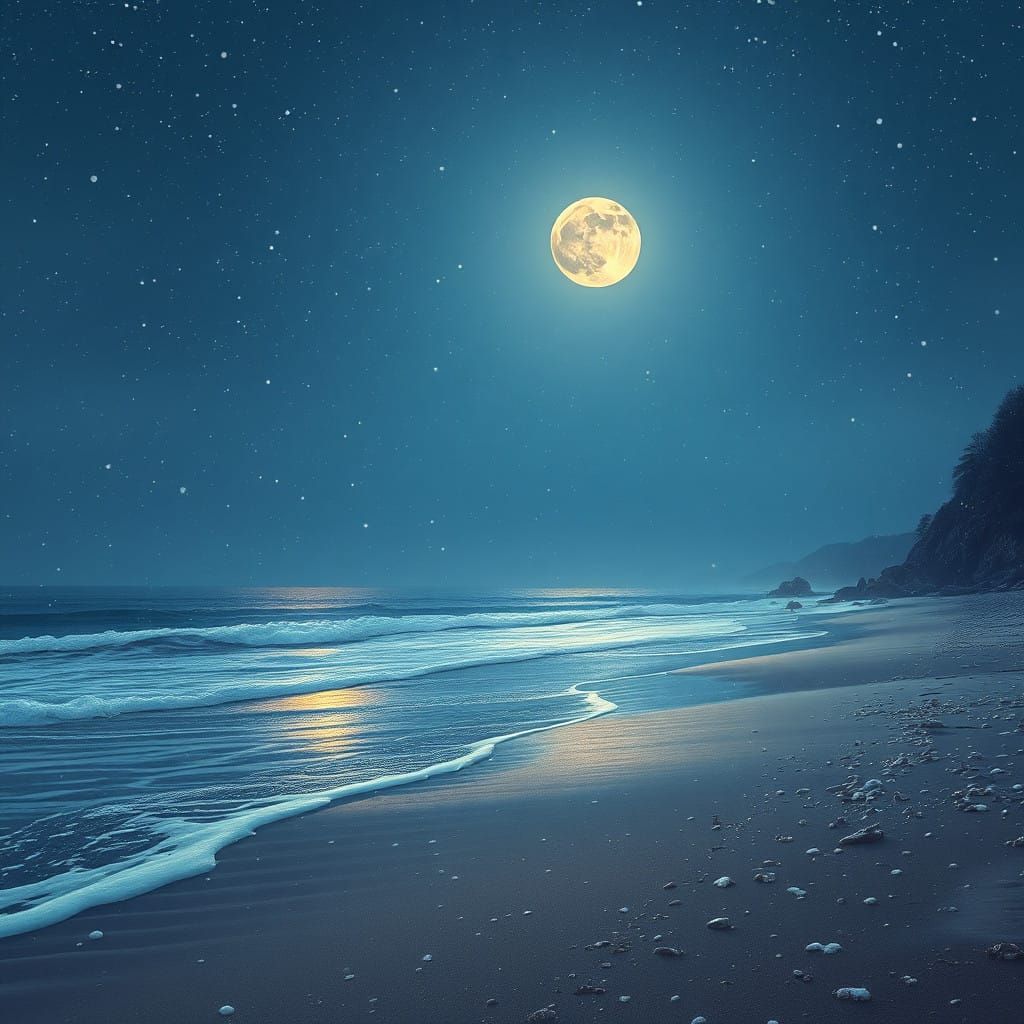 Serene Snowy Beachscape at Dusk