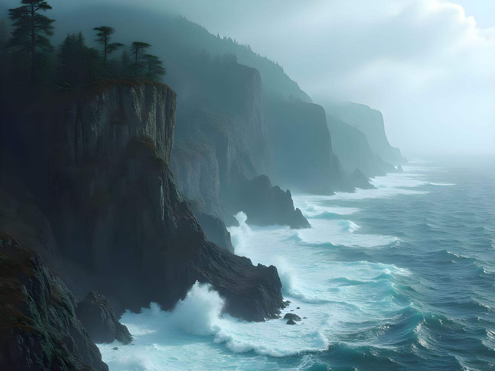 Dramatic Coastal Landscape Digital Matte Painting