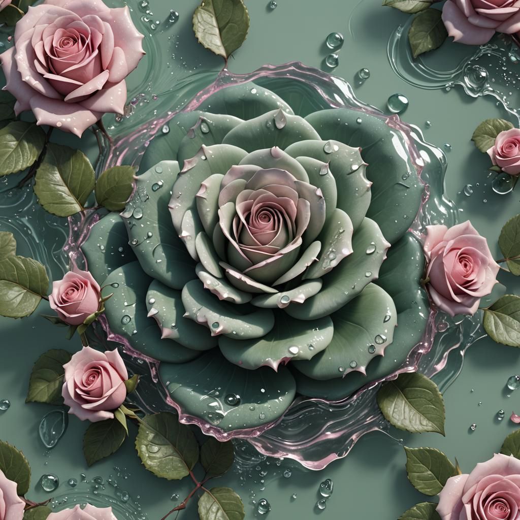 Sugar Rose in Water: Detailed Matte Painting