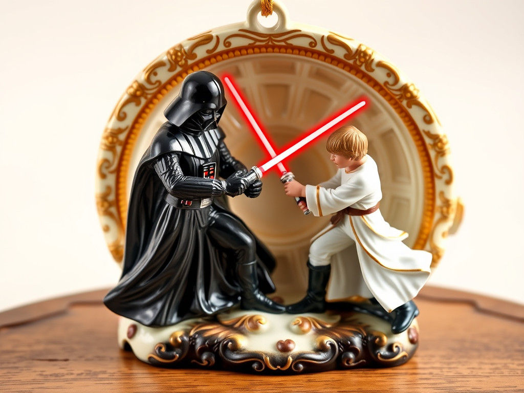Darth Vader and Luke Porcelain Ornament