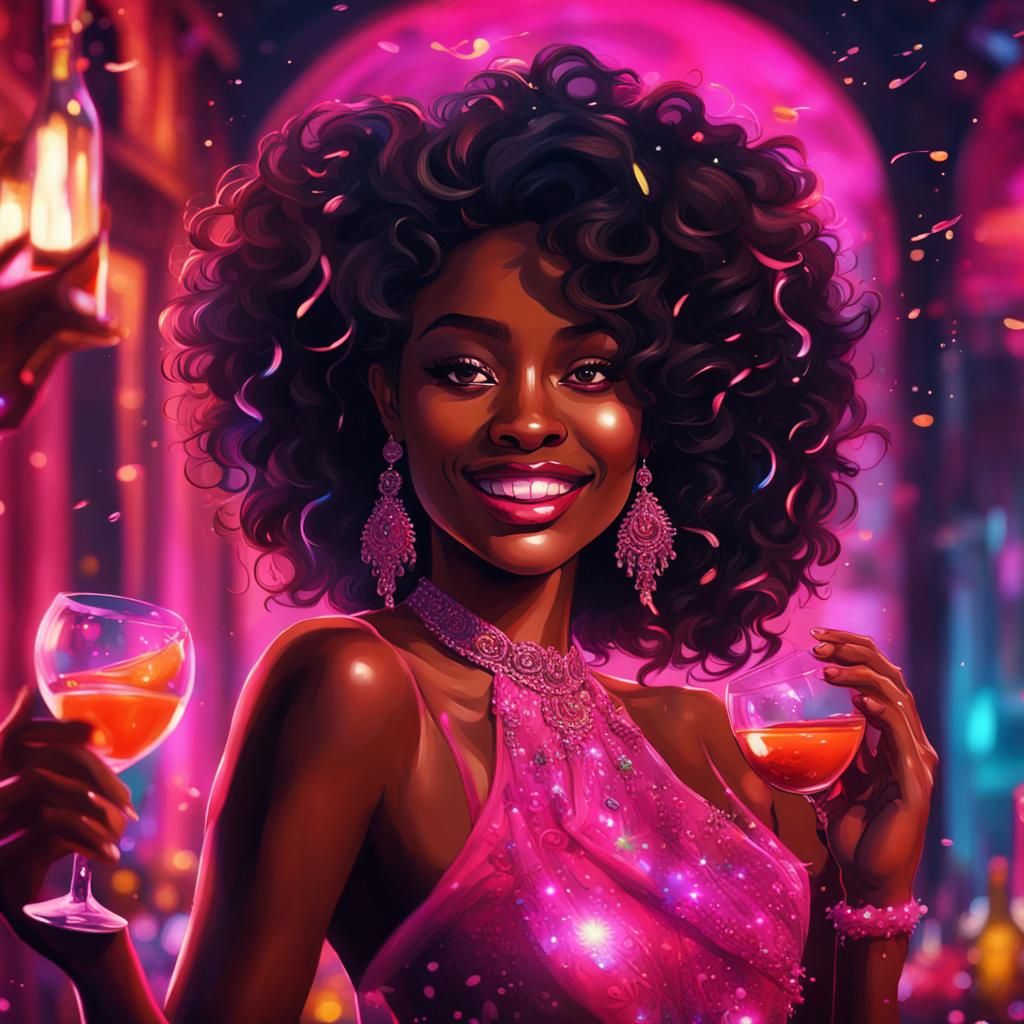 Italian Beauty Celebrates New Year's Eve in Neon