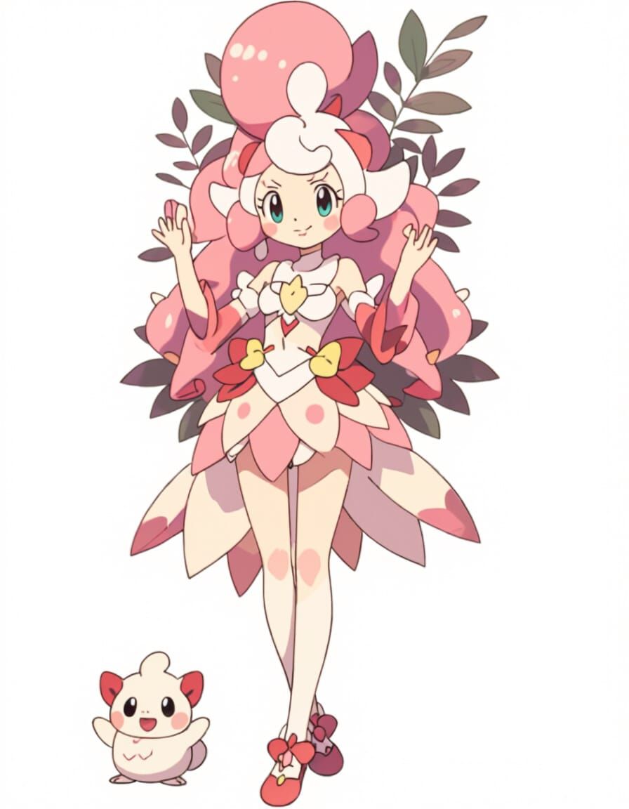 Elegant Alcremie Pokemon Character in 2D Art Style