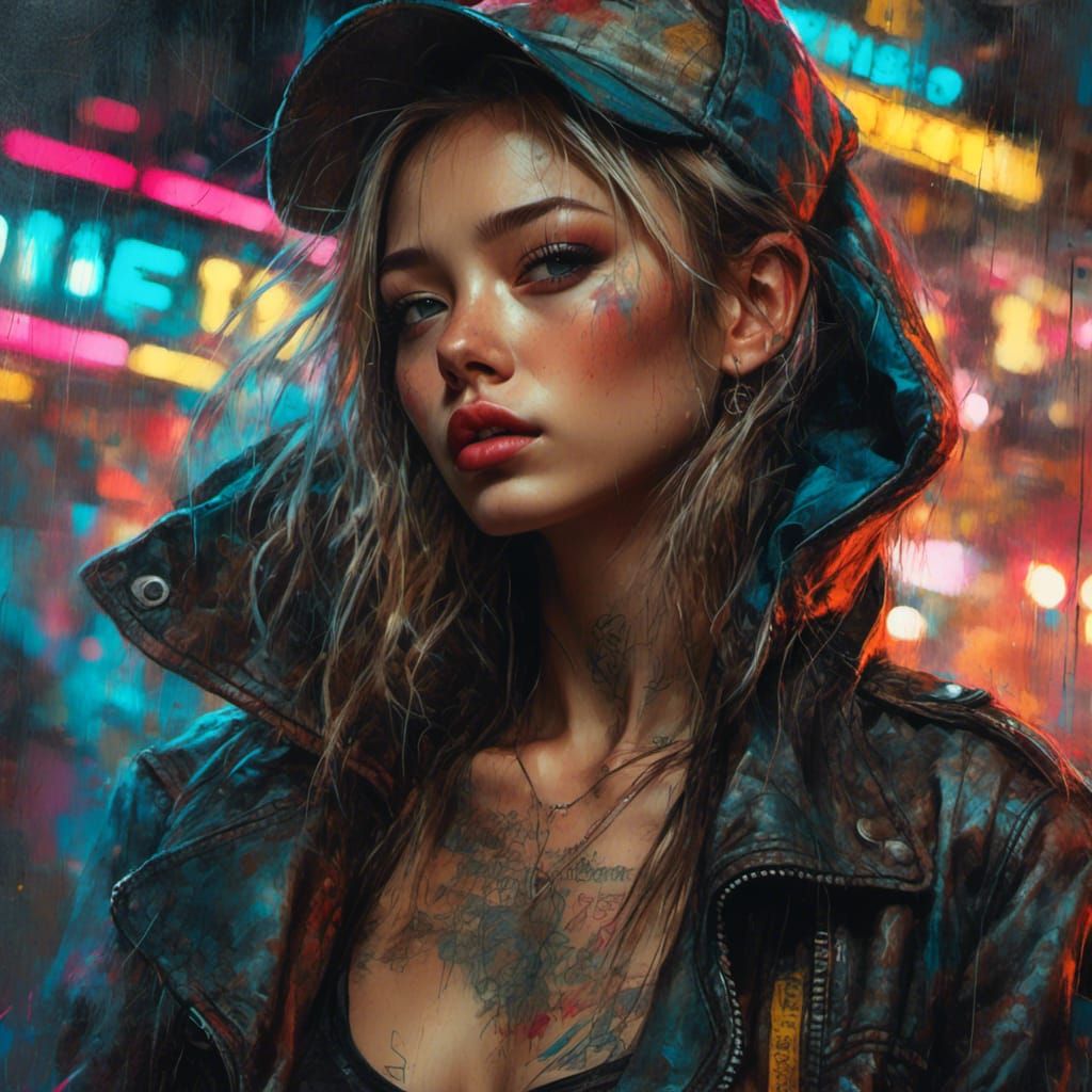 Mesmerizing Radiant Dancer in Grunge Style