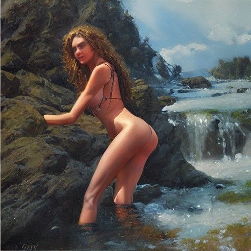 Classical Nude in Oil Painting Style