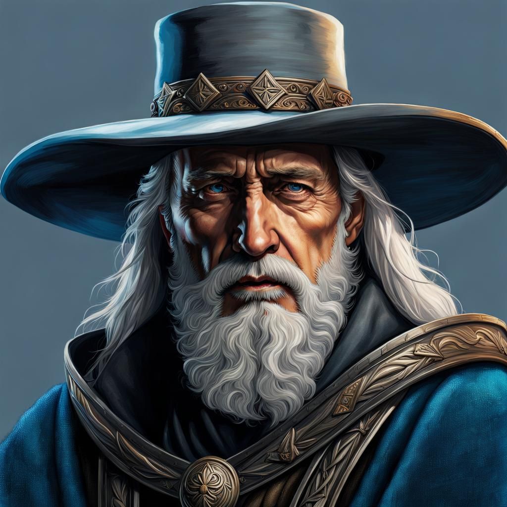 Odin-like Grey Wanderer in Norse Attire