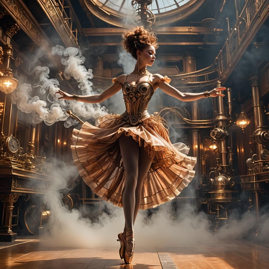 Clockwork Ballerina's Steampunk Pirouette on Stage