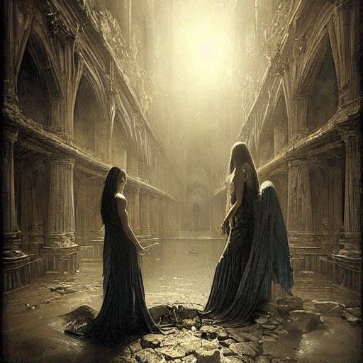 Eerie Chaos Unleashed: A Dark Fantasy Horror Scene