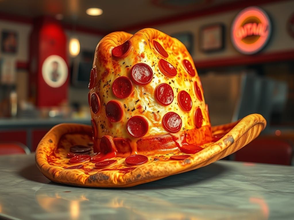 A Cowboy Hat Made of Pepperoni Pizza