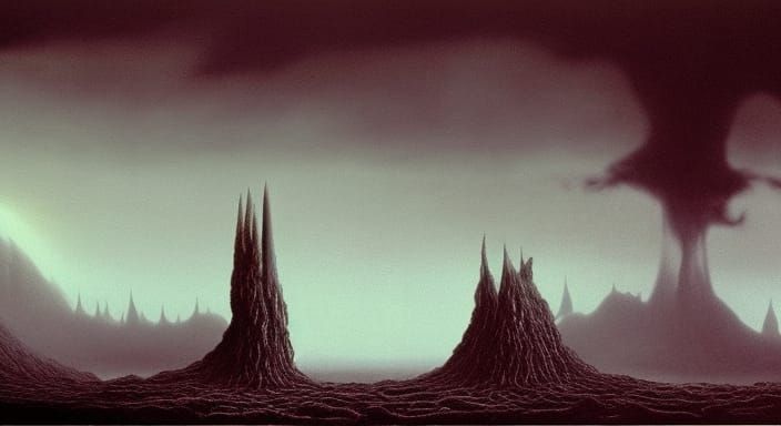Surreal Eerie Landscape Inspired by Beksinski