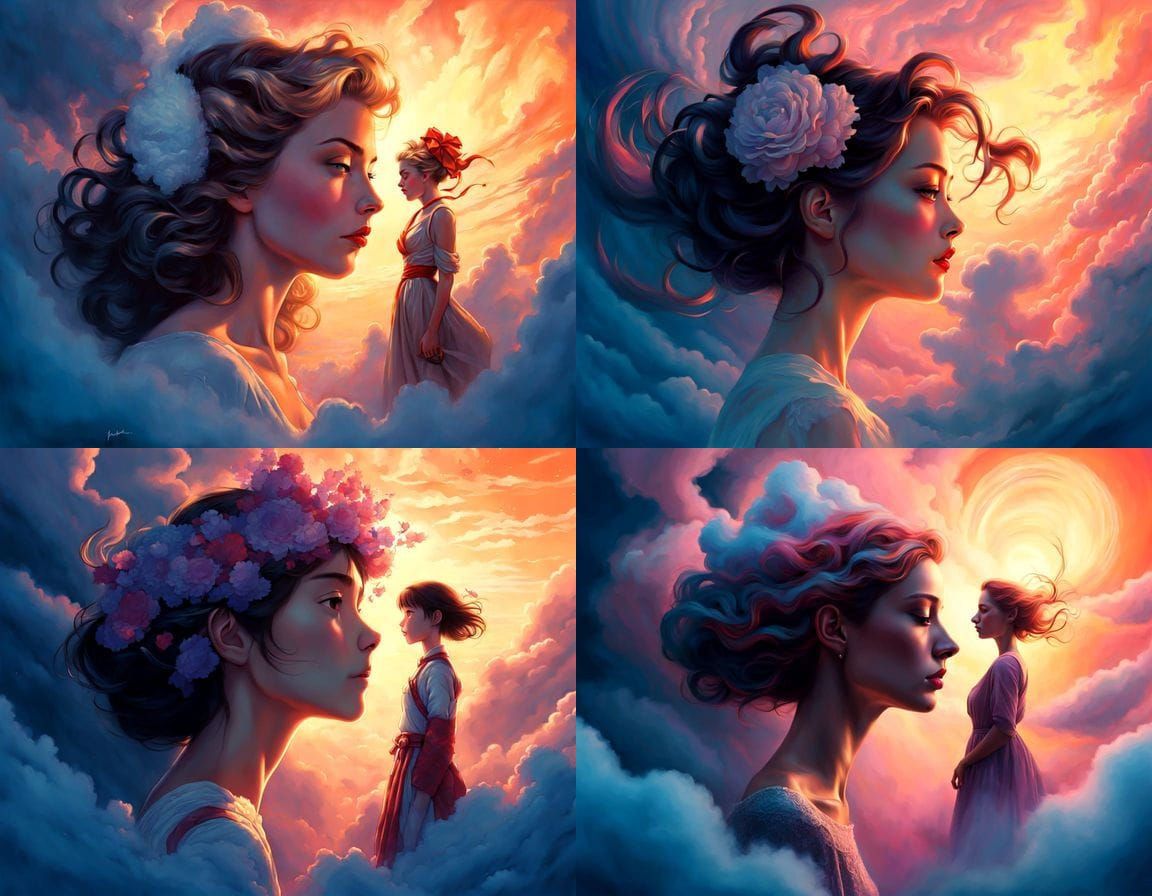 Ethereal Woman in Dreamlike Realm