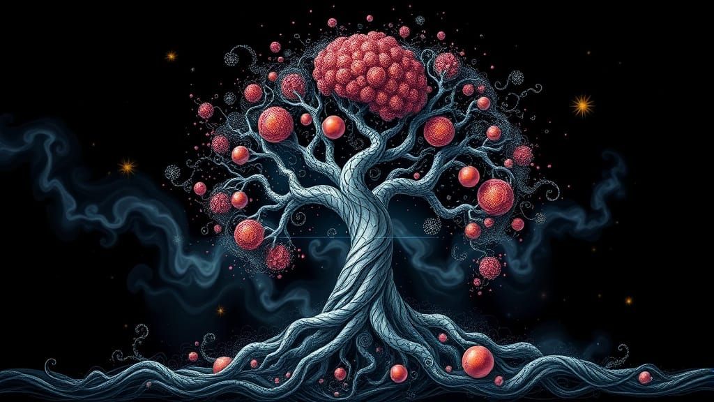 Ethereal Quantum Tree Blooms in Infinite Expanse