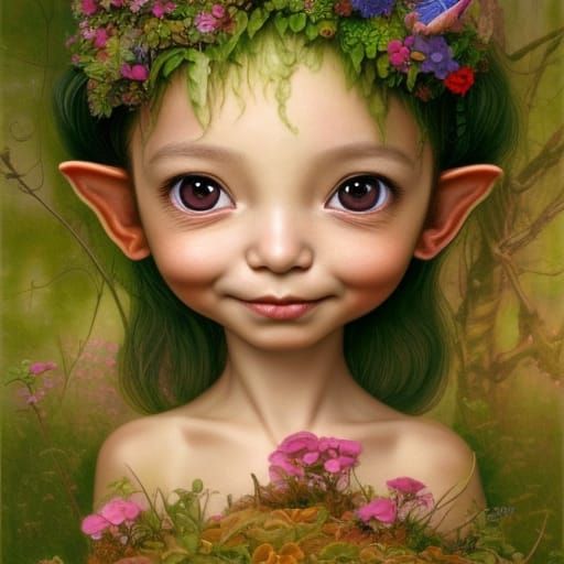 Chibi Elf Portrait in Rococo Style